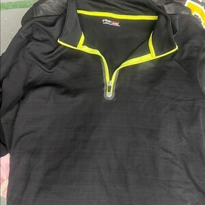 Fila Black and Neon Yellow Zip Up Sweater